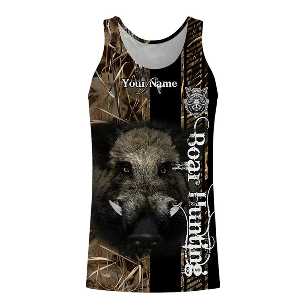 Outdoor Hunting Dog Names - Custom Name Boar Hunter Tank Top