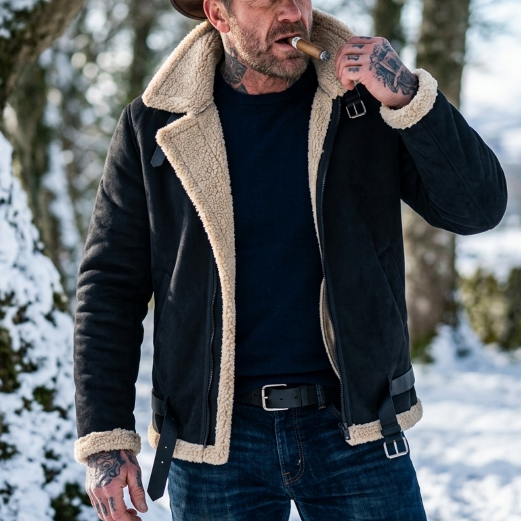 Outdoor Hunting Fleece - Men Winter Faux Suede Jacket Fleece