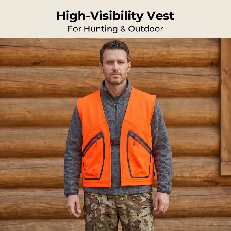 Men's Safety Vest for Hunting  - Outdoor Hunting Fleece ulasan dan harga