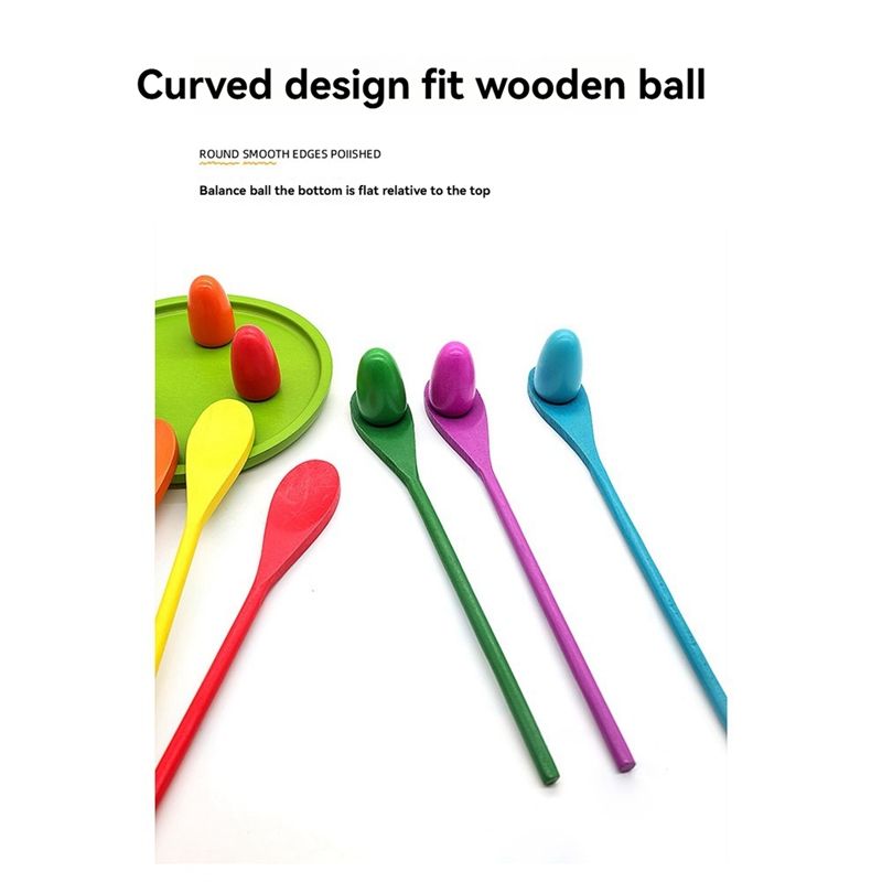 Wooden Egg Spoon Race Game Set - Outdoor Hunting Games For Kids ulasan dan harga