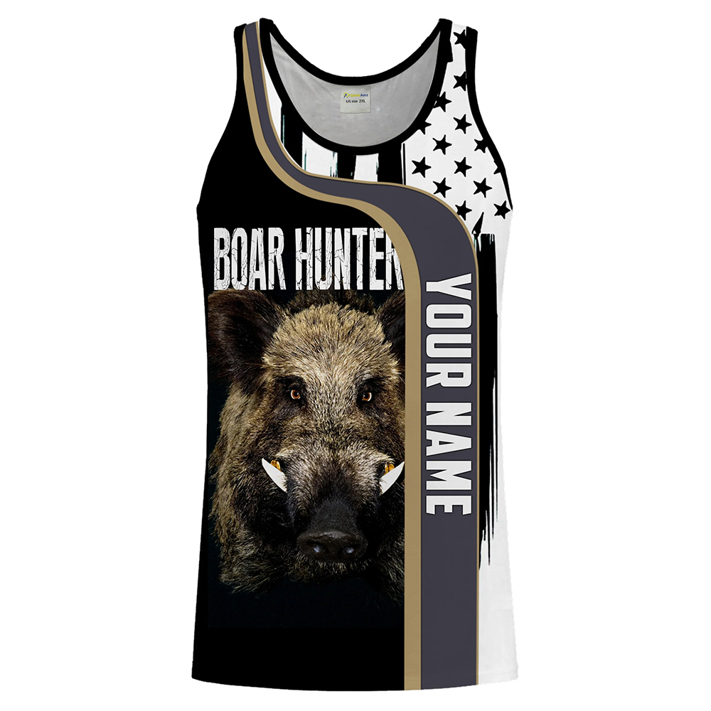 Custom Name Boar Hunter Tank T - Outdoor Hunting Dog Names ulasan dan harga