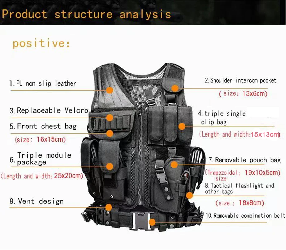 Adjustable Molle Tactical Vest - Outdoor Hunting Fleece ulasan dan harga
