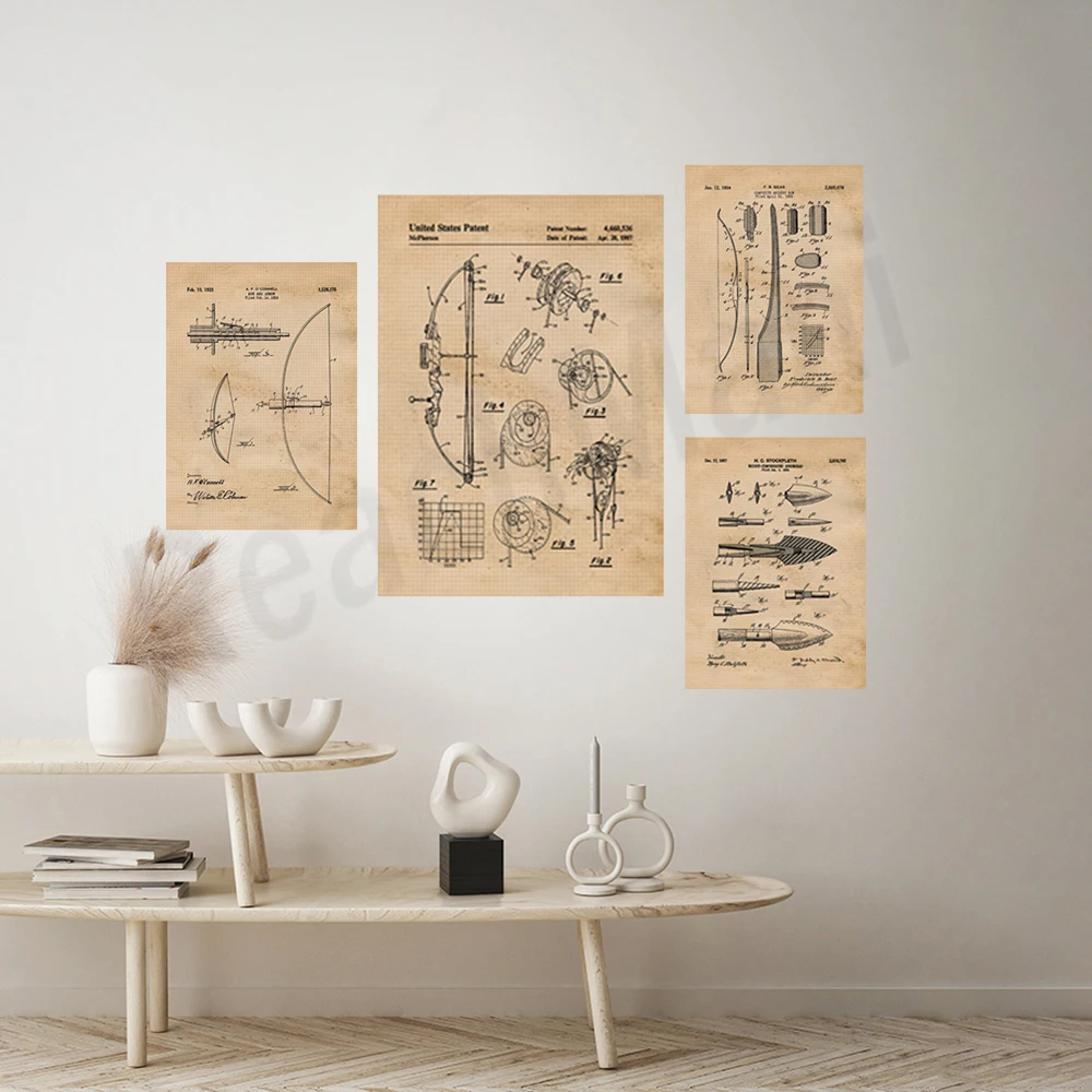 Vintage bow and arrow patent p - Outdoor Hunting Paintings ulasan dan harga
