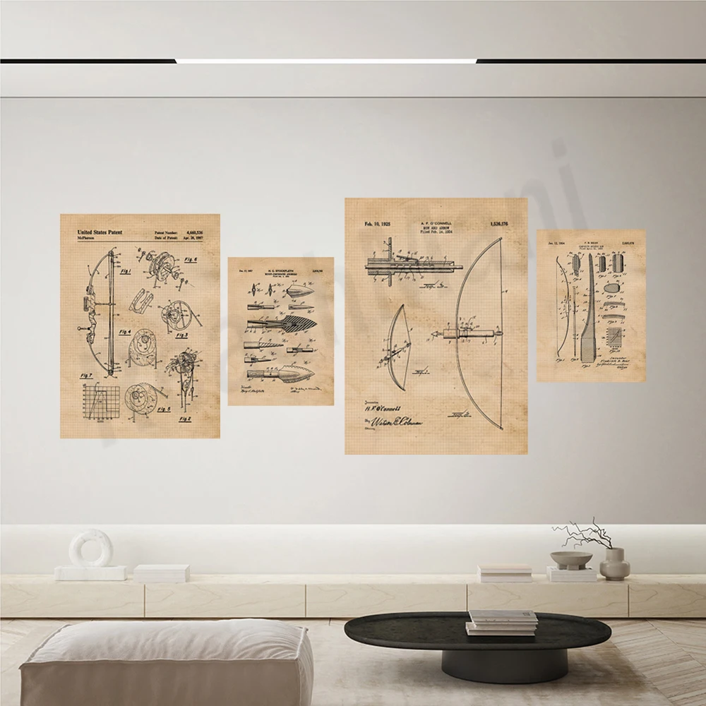 Vintage bow and arrow patent p - Outdoor Hunting Paintings ulasan dan harga