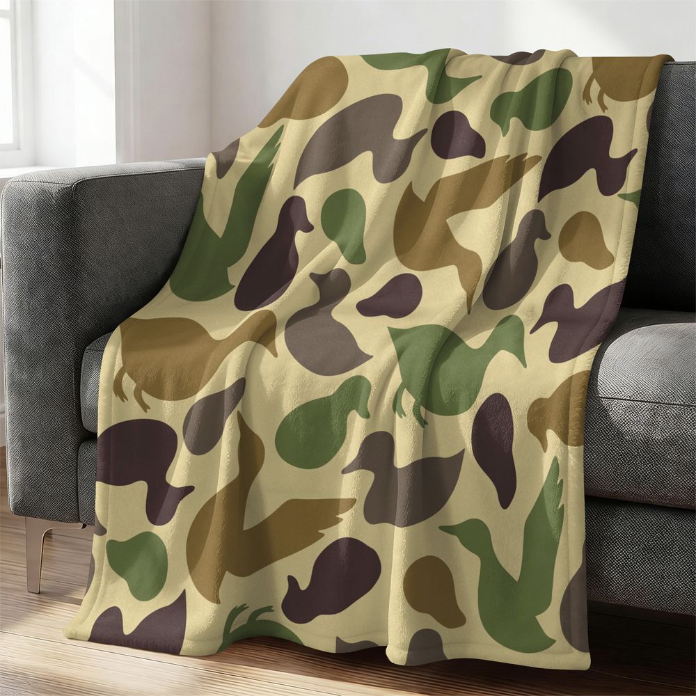 Duck Pattern Flannel Blanket S - Hunting Outdoor Rug ulasan dan harga