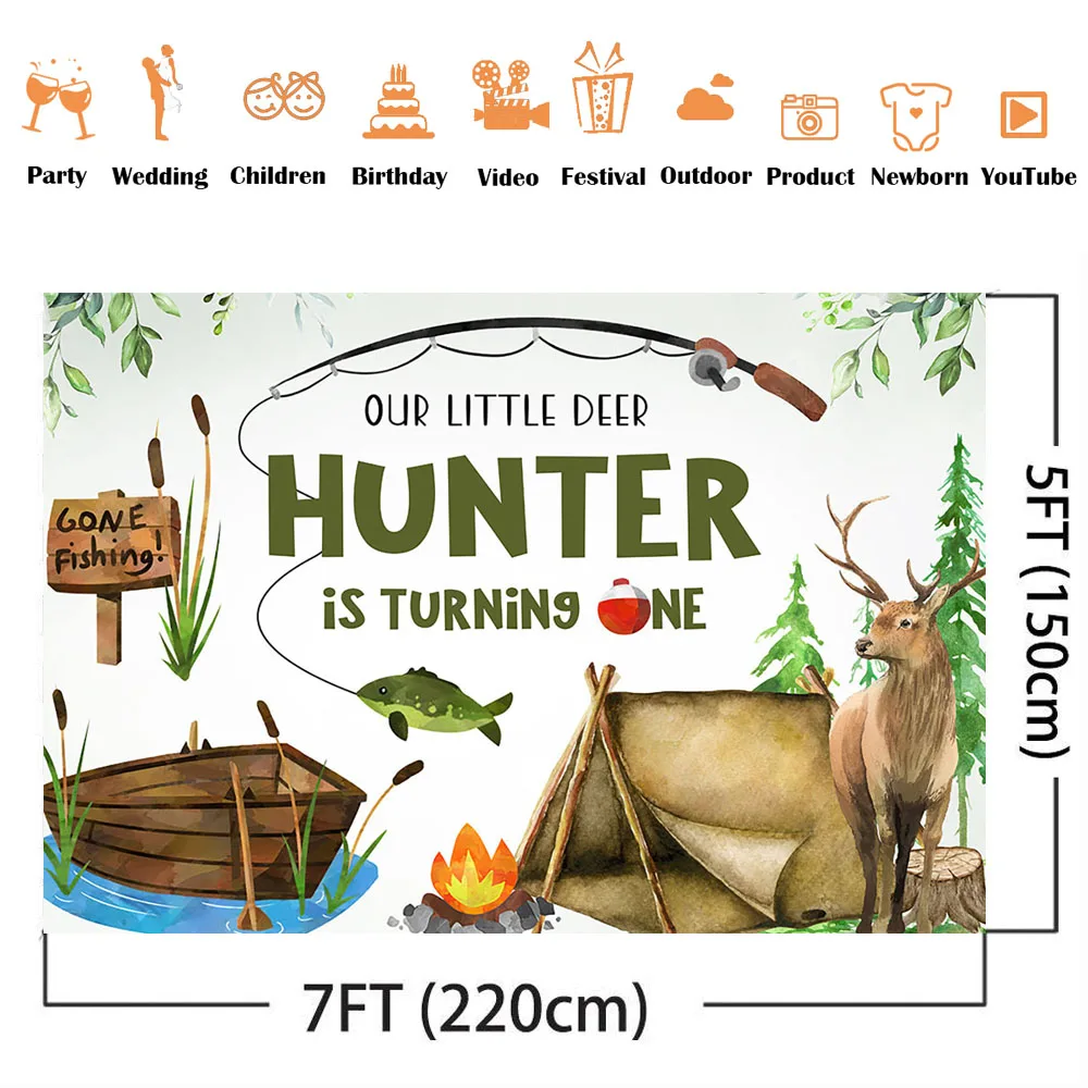 Hunting Fishing Birthday Backd - Hunting Outdoor Background ulasan dan harga