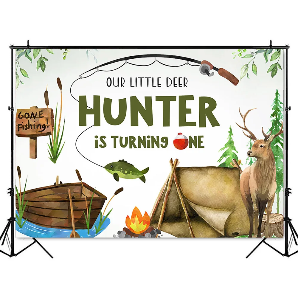 Hunting Fishing Birthday Backd - Hunting Outdoor Background ulasan dan harga