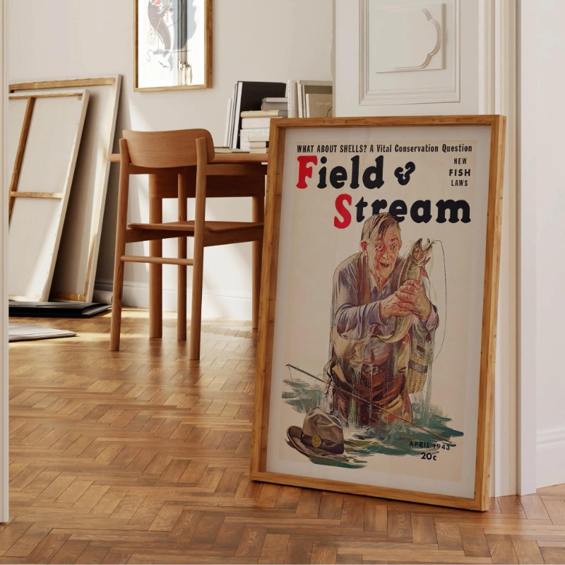 Vintage Fly Fishing Canvas Pri - Outdoor Hunting Paintings ulasan dan harga