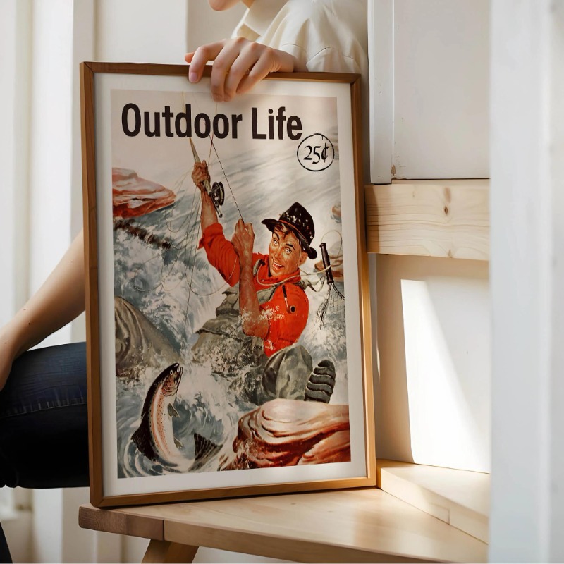 Vintage Fly Fishing Canvas Pri - Outdoor Hunting Paintings ulasan dan harga