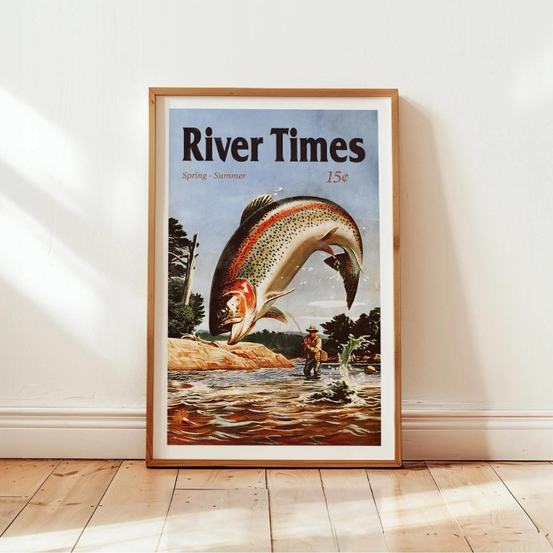 Vintage Fly Fishing Canvas Pri - Outdoor Hunting Paintings ulasan dan harga