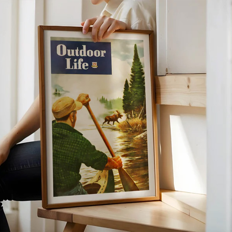 Vintage Colorful Fishing Poste - Outdoor Hunting Paintings ulasan dan harga