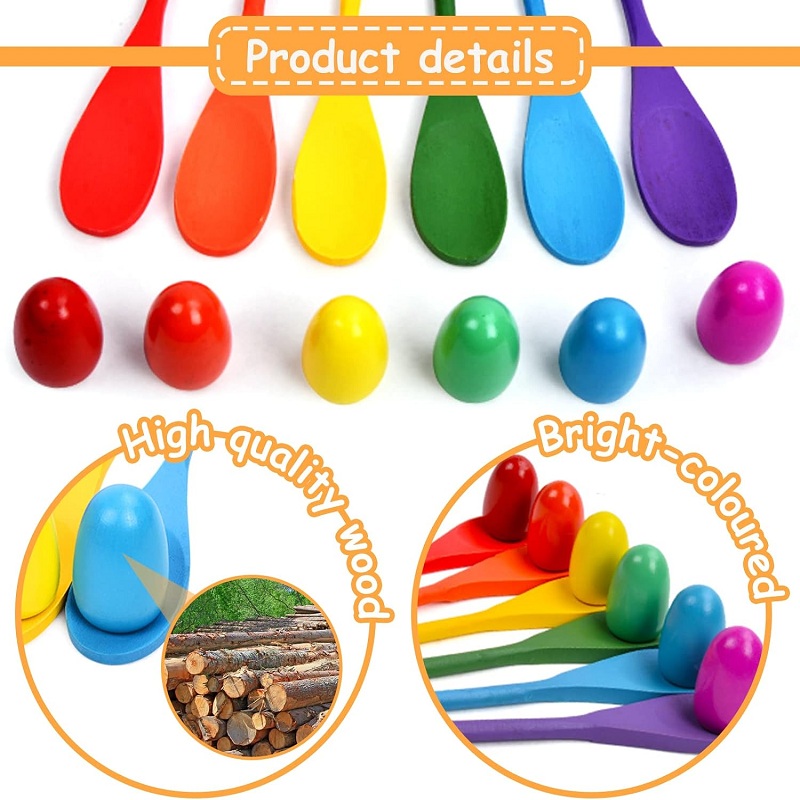 6Pcs Wooden Egg Spoon Race Gam - Outdoor Hunting Games For Kids ulasan dan harga