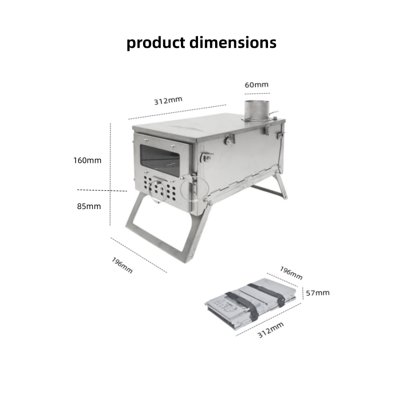Folding Wood Stove, Stainless  - Outdoor Hunting Tent ulasan dan harga