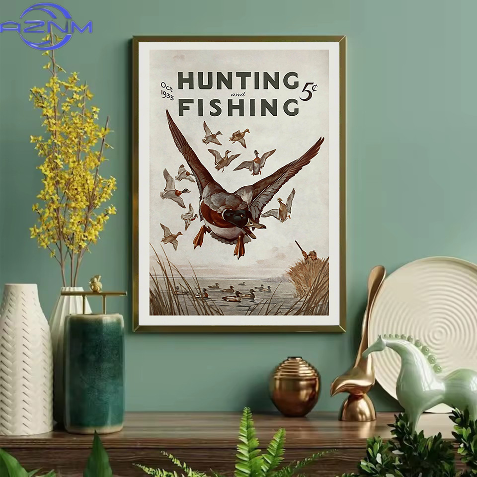 AZNM Retro Wildlife Outdoor Hu - Outdoor Hunting Paintings ulasan dan harga
