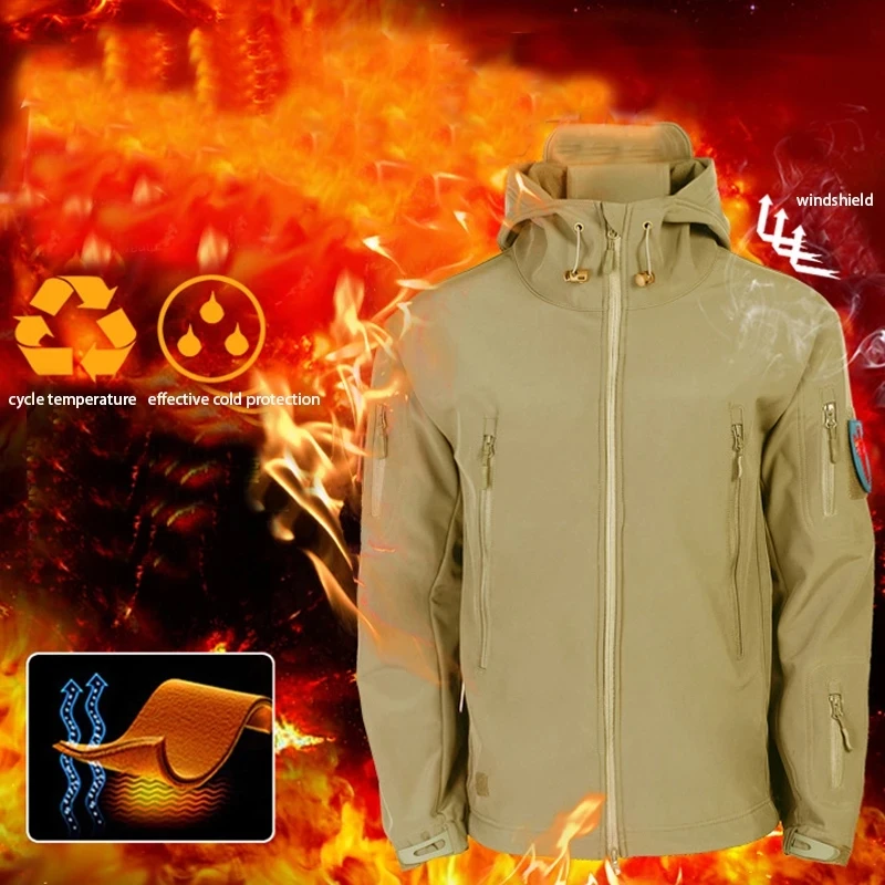 Men's Winter Jacket Soft Shell - Outdoor Hunting Fleece ulasan dan harga