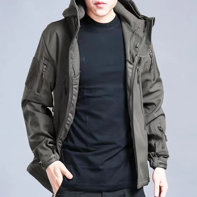 Men's Winter Jacket Soft Shell - Outdoor Hunting Fleece ulasan dan harga