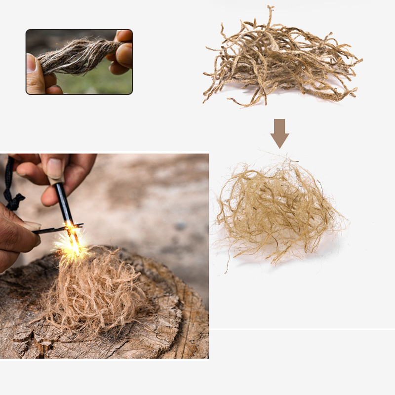 Outdoor Mini Wax Hemp Rope Por - Fire Starter Waterproof ulasan dan harga