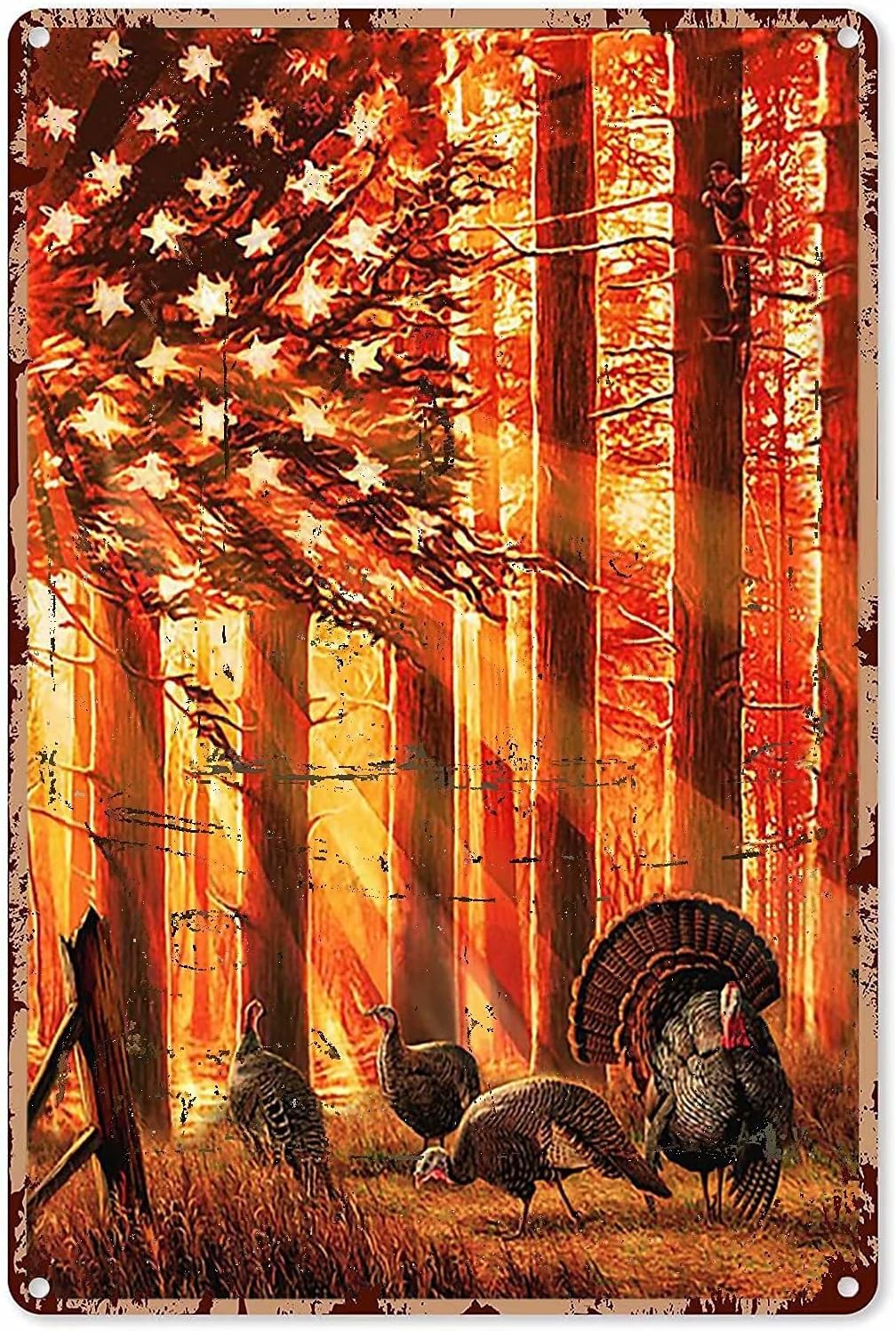 Hunting Metal Tin Sign,Prey in - Outdoor Hunting Paintings ulasan dan harga