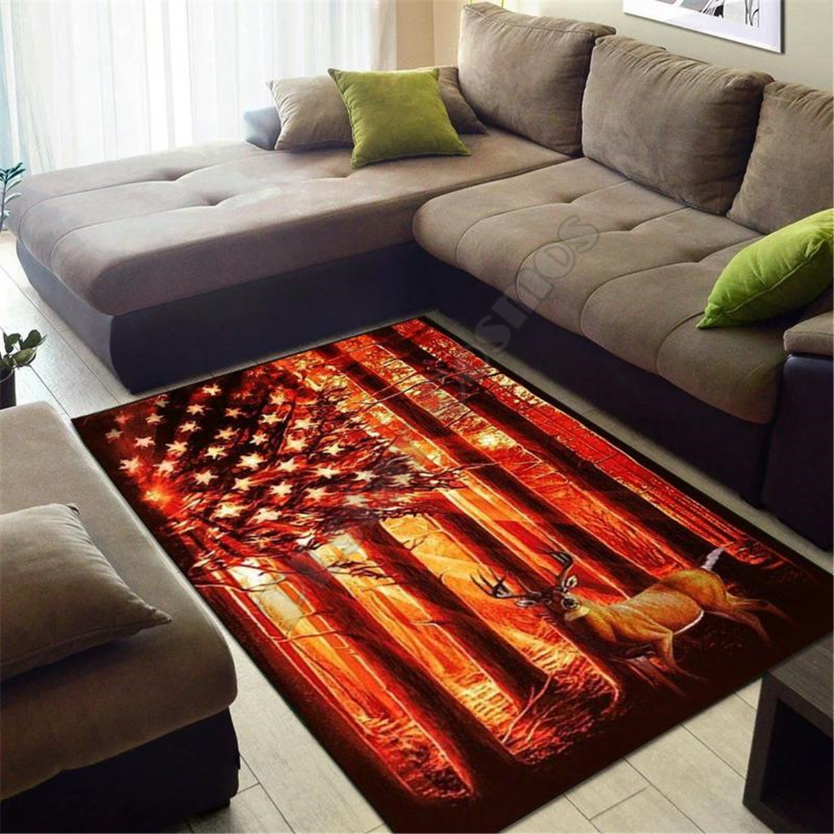 Deer Hunting Area Rug 3d print - Hunting Outdoor Rug ulasan dan harga