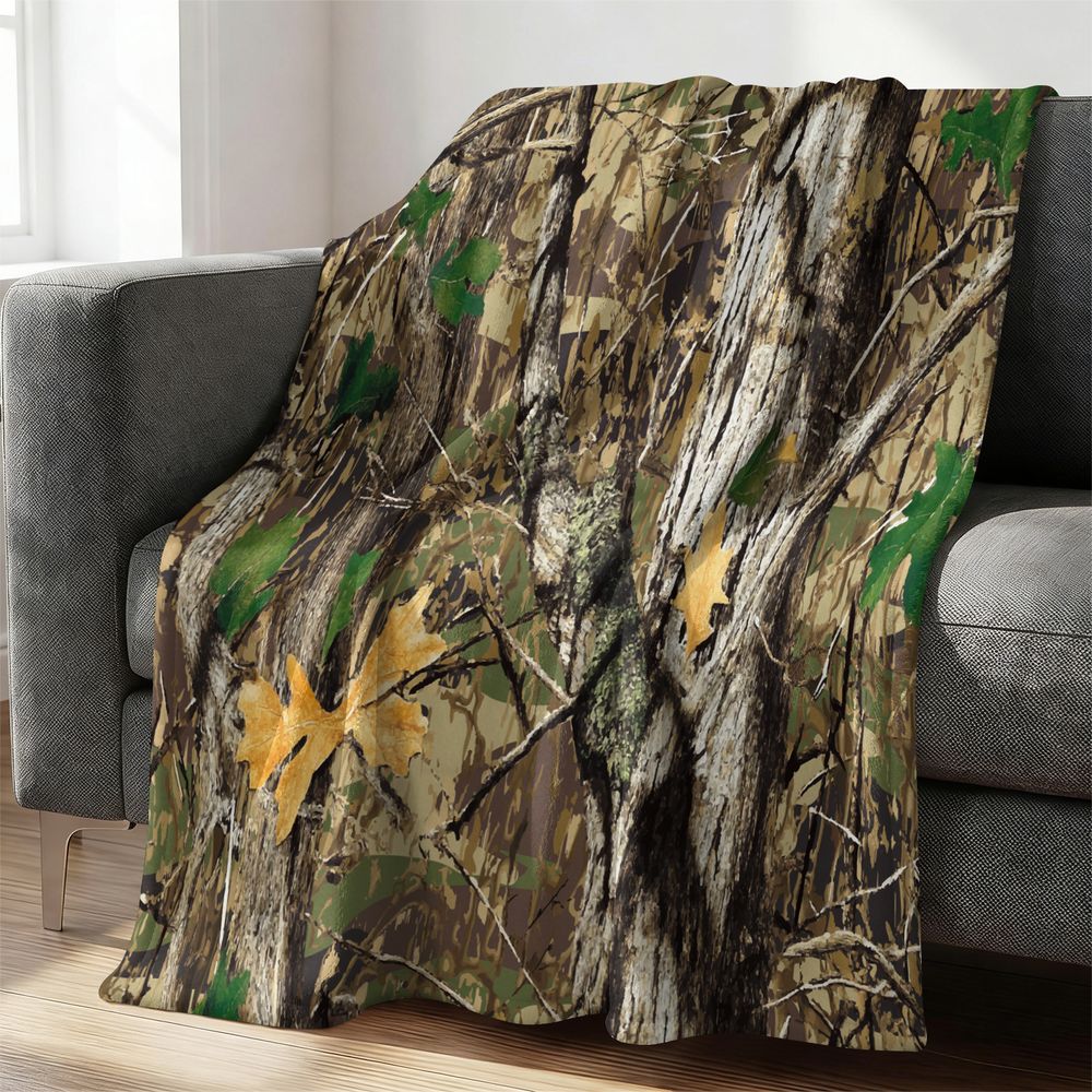 Forest Camouflage Flannel Blan - Hunting Outdoor Rug ulasan dan harga