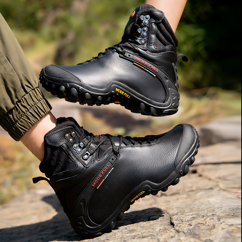 Cow Leather Men Winter Hiking  - Outdoor Hunting Fabric ulasan dan harga